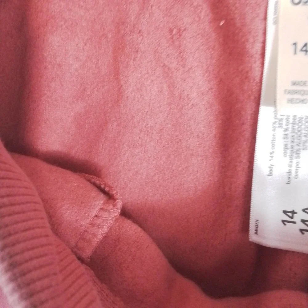 Oshkosh Fleece Lined High Rise Jogger Girl's Size‎ 14 in Pink Polka Dots